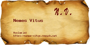 Nemes Vitus névjegykártya
